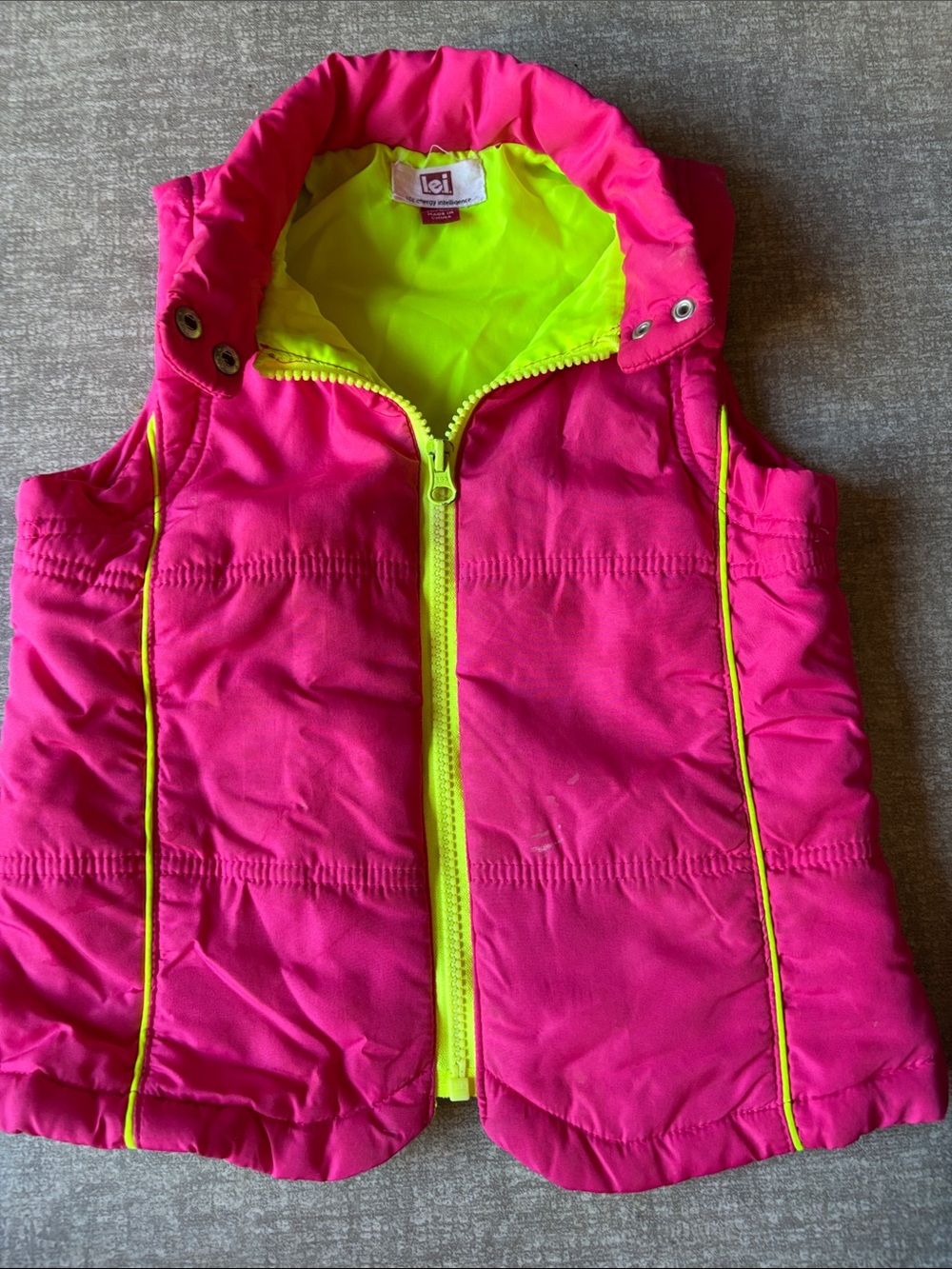 lei Pink and Brown Kids Puffer Jacket